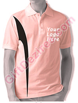 Designer Pink and Black Color Polo Logo T Shirt